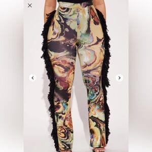 Fashion Nova Multicolor Swirl Pants